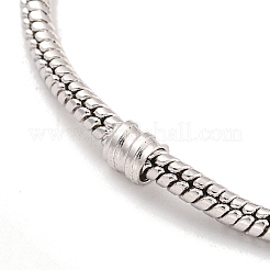 2.5MM Brass European Style Round Snake Chain Bracelets for Jewelry Making&nbsp;BJEW-G703-02P