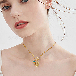 316L Surgical Stainless Steel Flat Paperclip Chain Necklaces&nbsp;NJEW-HS00018