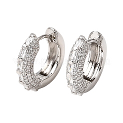 Brass Micro Pave Cubic Zirconia Hoop Earrings&nbsp;KK-CBA8324-22P-05
