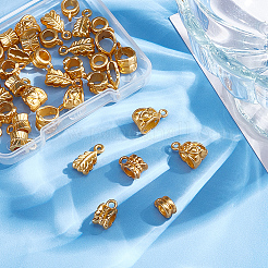 50Pcs 5 Style Rack Plating Alloy Tube Bails&nbsp;FIND-HY0003-37