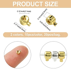 20Pcs 2 Colors Brass Crimp Beads&nbsp;KK-CJ0001-92