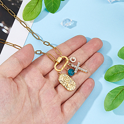 316L Surgical Stainless Steel Flat Paperclip Chain Necklaces&nbsp;NJEW-HS00018