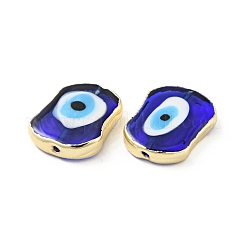 Rack Plating Handmade Evil Eye Lampwork Beads&nbsp;KK-F838-03C-G