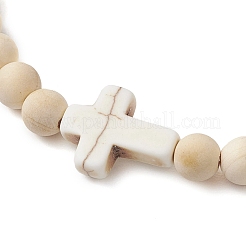 Natural Wood Beads Stretch Bracelets for Women&nbsp;BJEW-JB11338-01