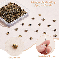 300Pcs 6 Styles Tibetan Style Alloy Spacer Beads&nbsp;FIND-PH0020-41AB