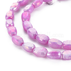 Opaque Baking Paint Crackle Glass Beads Strands&nbsp;EGLA-S174-21B