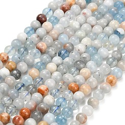 Natural Aquamarine Beads Strands&nbsp;X-G-F591-29A-6mm-04