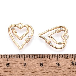 Brass Micro Pave Cubic Zirconia Pendants&nbsp;KK-T073-35G