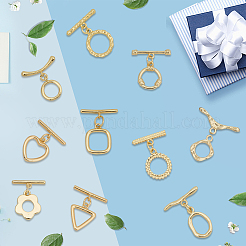 10Pcs 10 Styles Rack Plating Brass Toggle Clasps&nbsp;KK-SC0007-41