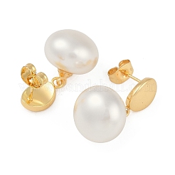 201 Stainless Steel Oval Stud Earrings&nbsp;EJEW-I309-19G