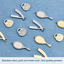 12Pcs 6 Style 304 Stainless Steel Pendants&nbsp;STAS-UN0027-36