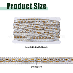 14.5M Polyester Lace Trim Ribbon&nbsp;OCOR-WH0101-244B