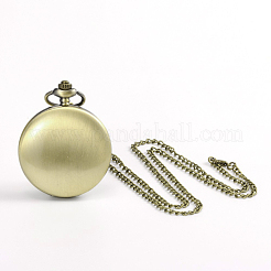 Flat Round Alloy Quartz Pocket Watches&nbsp;WACH-N039-04AB-A