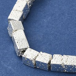Electroplated Natural Lava Rock Beads Strands&nbsp;G-L606-E02-01F
