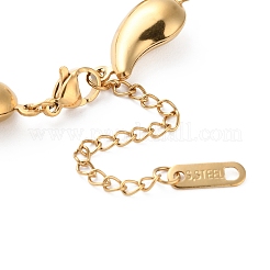 Stainless Steel Water Drop Link Chain Bracelets for Women&nbsp;BJEW-Z076-05G
