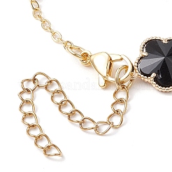 Plum Blossom Glass Links Necklace and Bracelet Sets&nbsp;SJEW-JS01293-02