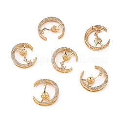 Brass Micro Pave Clear Cubic Zirconia Screw Eye Peg Bails&nbsp;KK-T062-110G-NF
