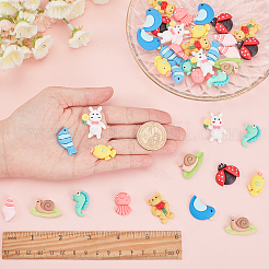 50Pcs 10 Style Opaque Resin Cabochons&nbsp;CRES-SC0002-26