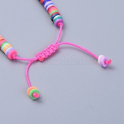 Handmade Polymer Clay Heishi Beads Kids Braided Bracelets&nbsp;BJEW-JB04319-M