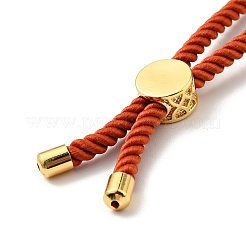 Half Finished Twisted Milan Rope Slider Bracelets&nbsp;FIND-G032-01G-23