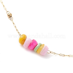 Dyed Disc Natural Shell & 304 Stainless Steel Link Chain Bracelet Making&nbsp;AJEW-JB01383