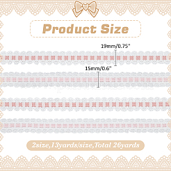 24M 2 Colors Polyester Stretch Lace Ribbon&nbsp;OCOR-ME0001-38