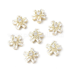 Brass Micro Pave Clear Cubic Zirconia Cabochons&nbsp;KK-A174-18G