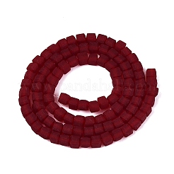Transparent Frosted Glass Beads Strands&nbsp;GLAA-N072-01A-A16