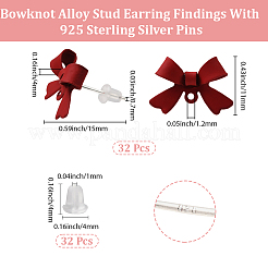 32Pcs Alloy Stud Earring Findings&nbsp;FIND-BBC0005-28A