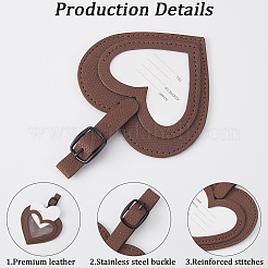 2Pcs 2 Colors PU Leather Luggage Bag Tags&nbsp;AJEW-GF0011-46C