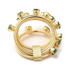 Brass Micro Pave Cubic Zirconia Finger Rings&nbsp;RJEW-P098-14G