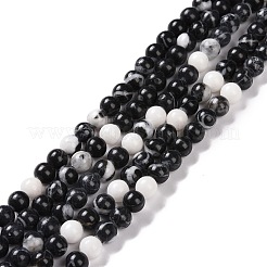 Round Natural Zebra Jasper Beads Strands&nbsp;G-R253-6mm