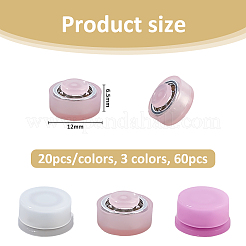 60Pcs 3 Colors Iron & PE 3D Nail Art Rotary Bearing for Nail Art Designs&nbsp;MRMJ-FH0001-59