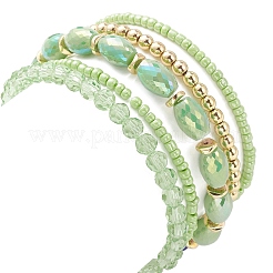 5Pcs 5 Style Glass & Lampwork Evil Eye Stretch Bracelets Set&nbsp;BJEW-JB09619-04