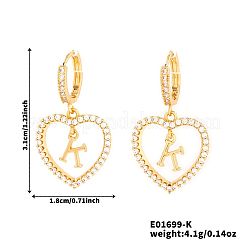 Brass Heart Hoop Earrings&nbsp;BR9605-6