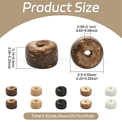 5 Strands 5 Styles Coconut Beads Strands&nbsp;COCB-YW0001-02