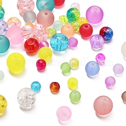 452Pcs 6 Style Transparent Crackle & Frosted Glass Beads&nbsp;CCG-YW0001-07