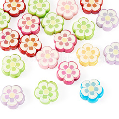20Pcs UV Plating Printed Opaque Acrylic Beads&nbsp;OACR-TADJ0001-06