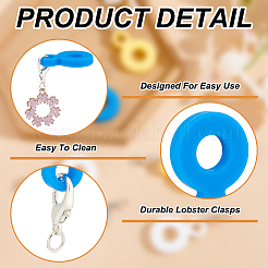 8Pcs 4 Colors Silicone Straw Pendants&nbsp;FIND-GO0003-51