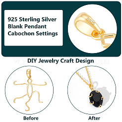 925 Sterling Silver Hollow Charms Cabochon Settings&nbsp;STER-BC0002-37