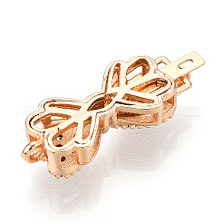 Brass Micro Pave Clear Cubic Zirconia Box Clasps&nbsp;KK-G491-02G