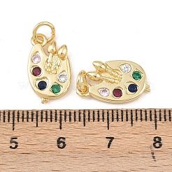 Brass Micro Pave Cubic Zirconia Pendants&nbsp;KK-G544-27G