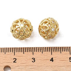 Rack Plating Brass Micro Pave Cubic Zirconia Beads&nbsp;KK-K377-12A-G