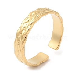 304 Stainless Steel Textured Open Cuff Ring&nbsp;RJEW-K248-08G