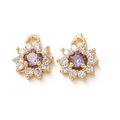 Brass Micro Pave Cubic Zirconia Charms&nbsp;CU-K002-39G-M