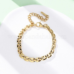 304 Stainless Steel Panther Chain Bracelets for Women&nbsp;BJEW-C076-03G