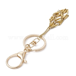 04 Stainless Steel Braided Macrame Pouch Empty Stone Holder for Keychain&nbsp;KEYC-JKC00530-01