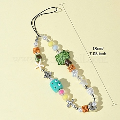 Acrylic & Resin & Porcelain & Synthetic Quartz Crystal Mobile Straps&nbsp;HJEW-FS00001
