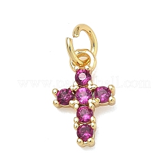 Brass Micro Pave Cubic Zirconia Pendants&nbsp;KK-A293-20G