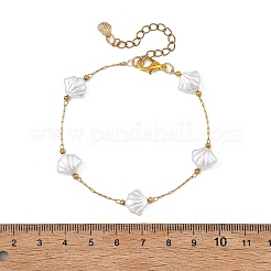 Shell Shape ABS Imitation Pearl Beads Link Bracelets&nbsp;BJEW-JB13907